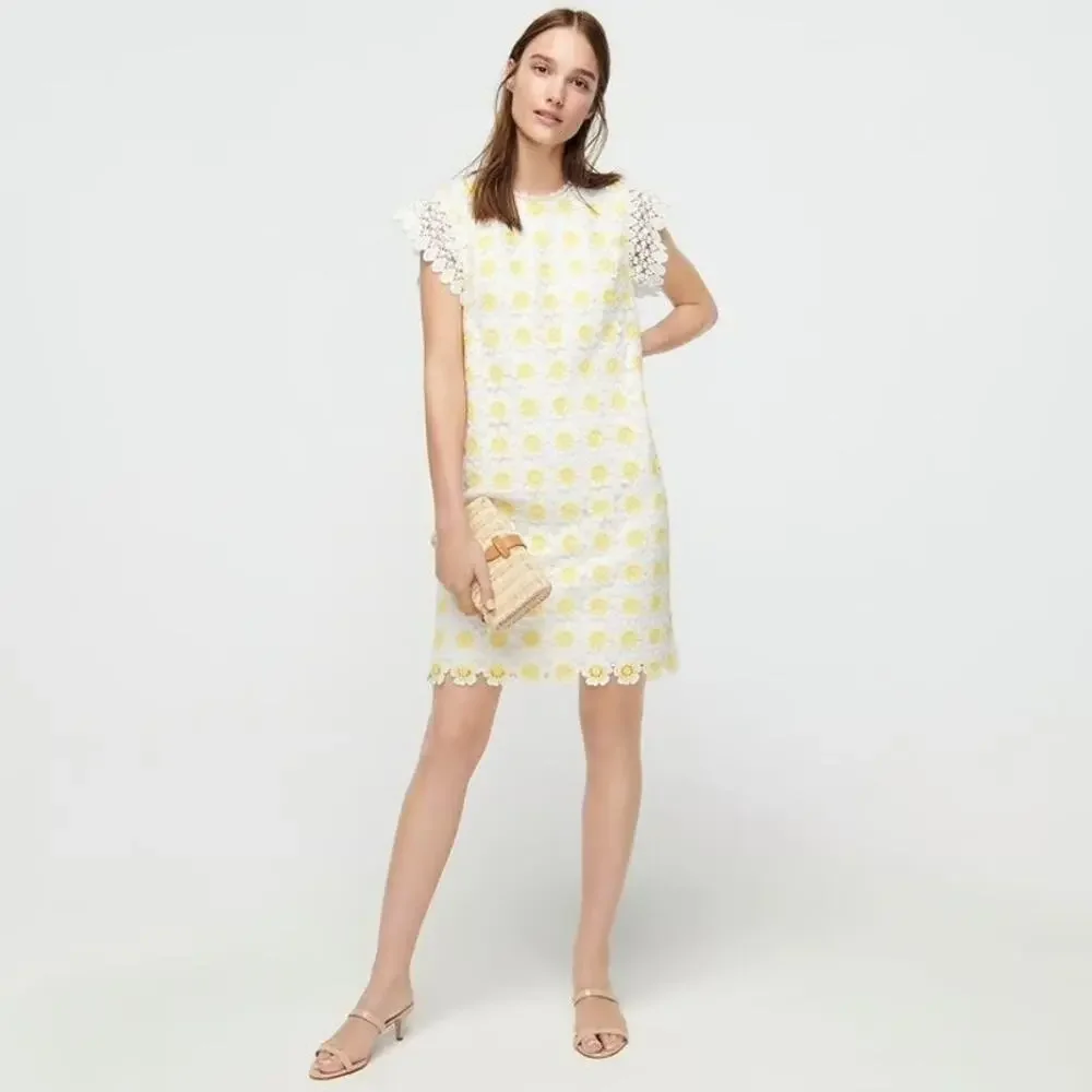 J. Crew Floral Crochet Shift Dress